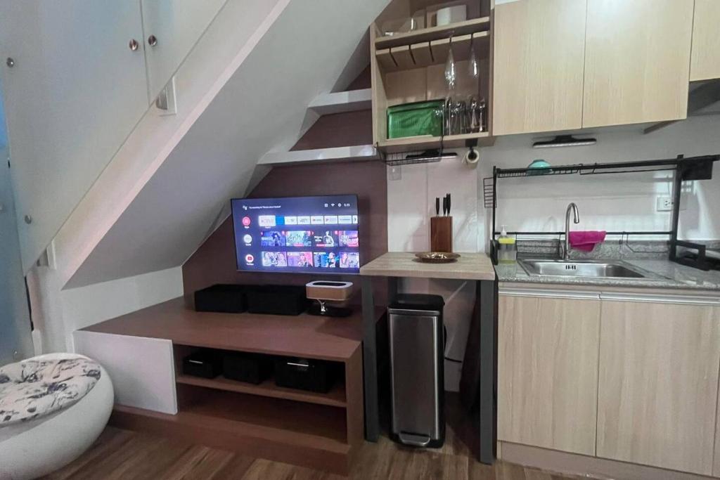 Kuchyň nebo kuchyňský kout v ubytování Loft Unit One Bedroom with terrace