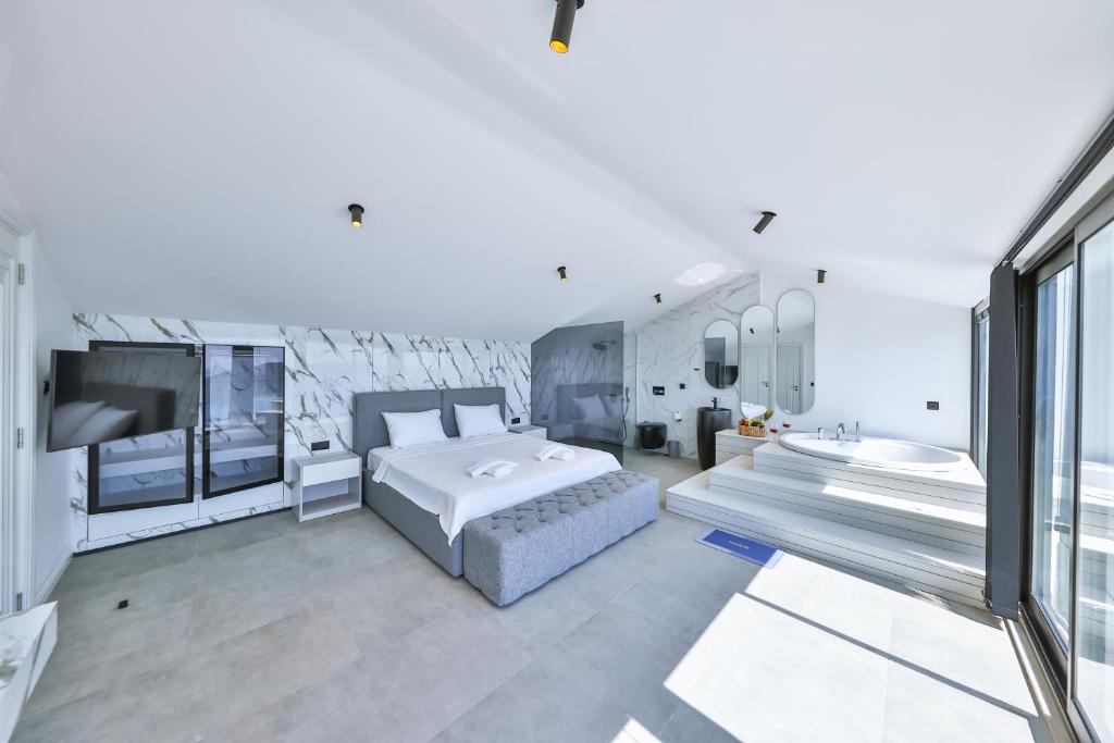 Postel nebo postele na pokoji v ubytování Villa İnfinity Sky