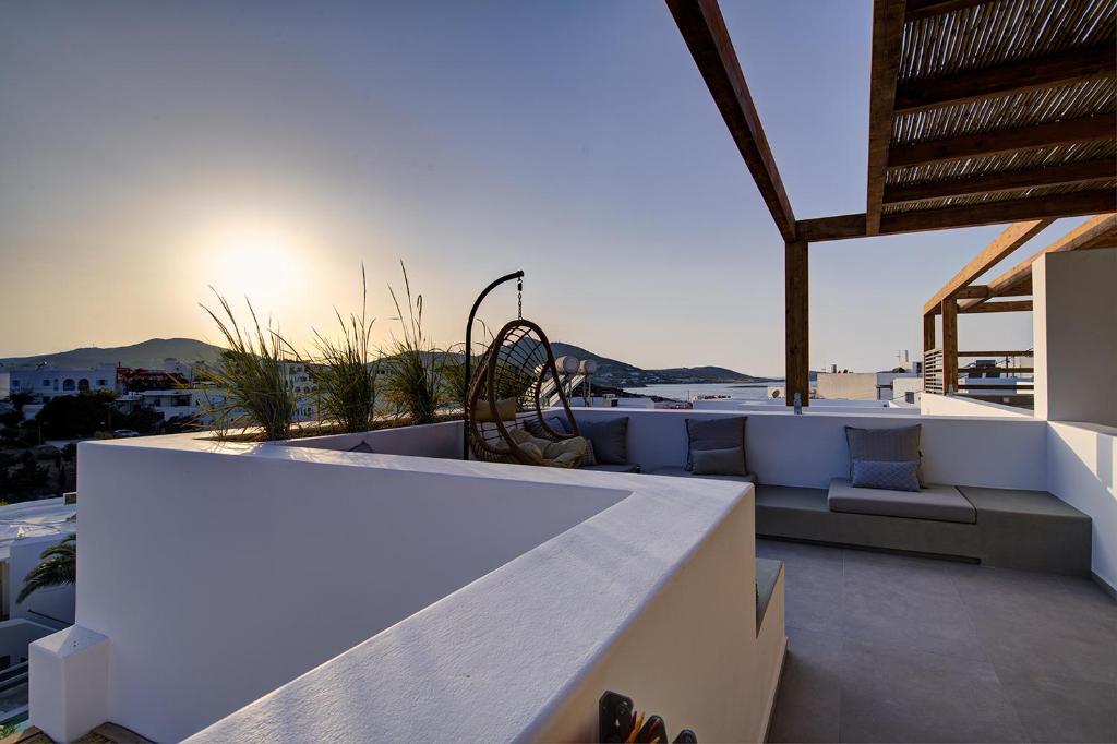 a view from the balcony of a house at Clementina Paros in Kampos Paros