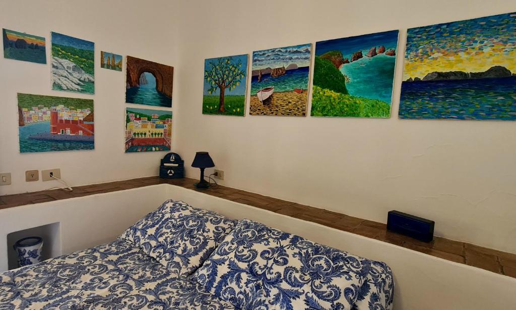 Postel nebo postele na pokoji v ubytování La Limonaia a mare