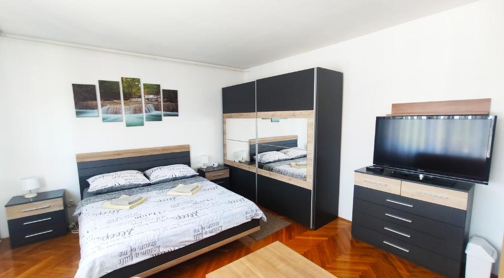 Posteľ alebo postele v izbe v ubytovaní Plitvice Apartment