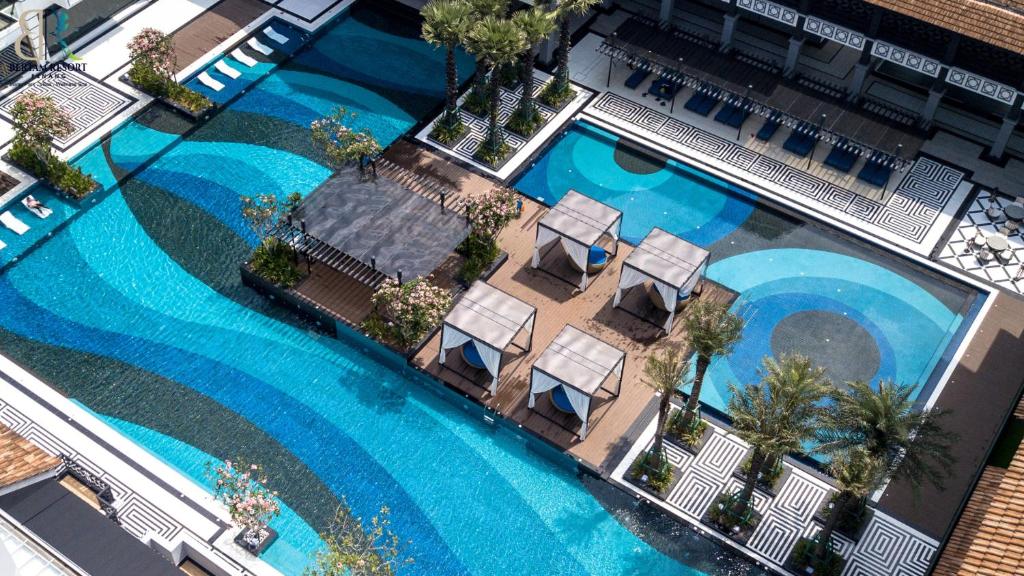 Výhľad na bazén v ubytovaní Bertam Resort,Penang alebo v jeho blízkosti