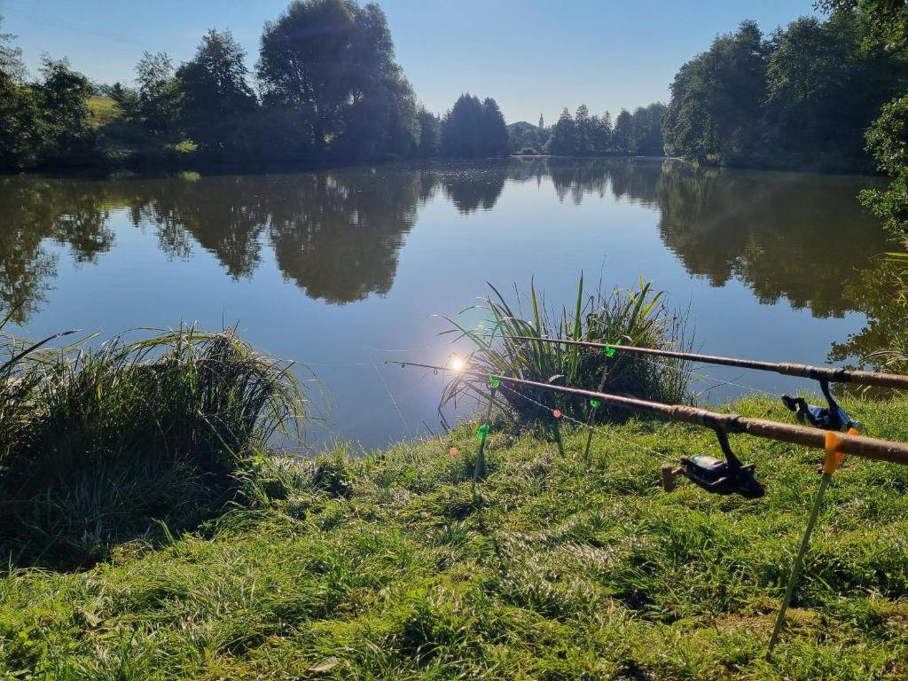 Výhled na řeku, která protéká v blízkosti kempu