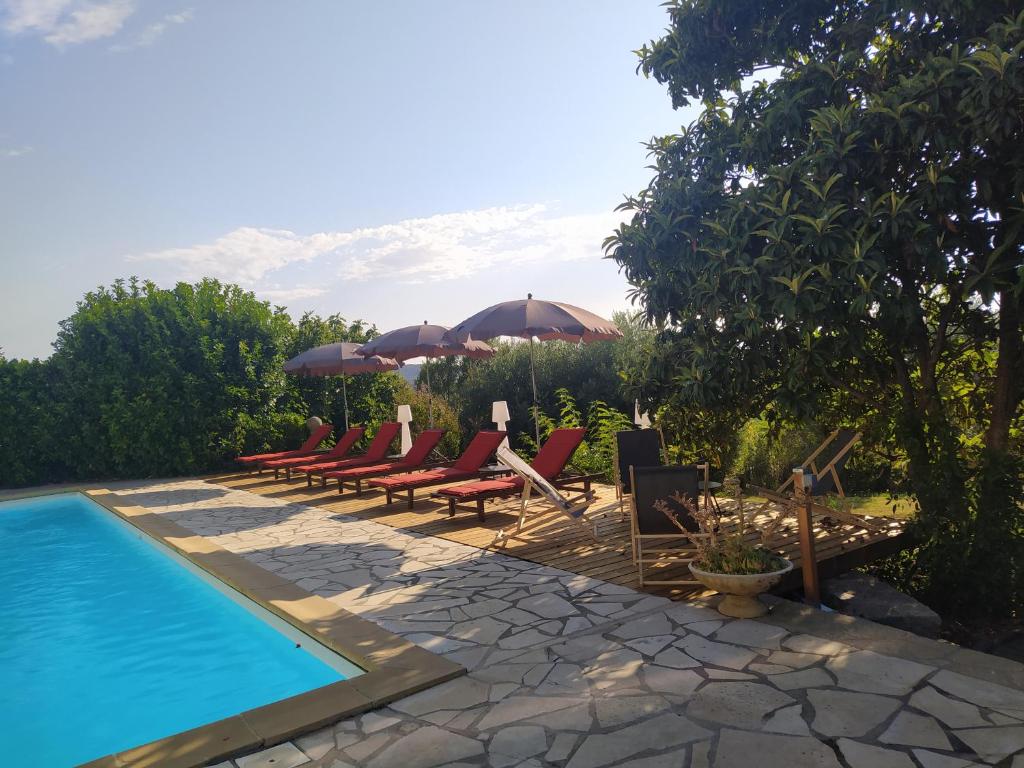 Bazén v ubytování Le Domaine du Soulier -Gîte et chambres d'hôtes - La Maison du Gardien nebo v jeho okolí