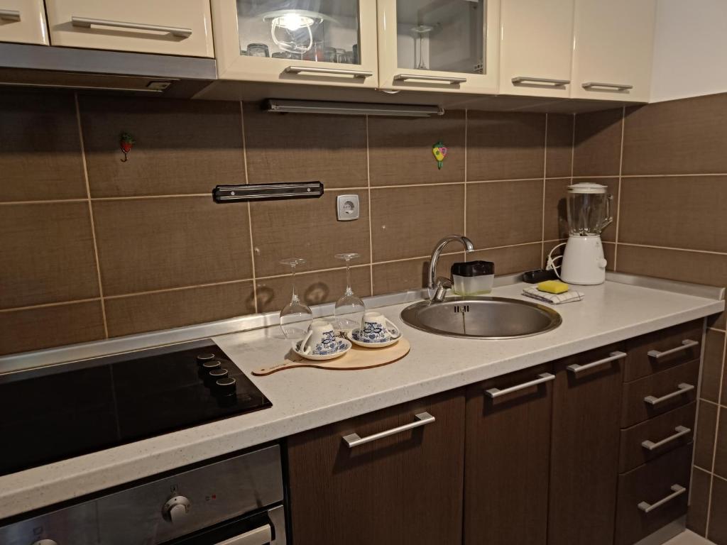 Köök või kööginurk majutusasutuses Apartman U2