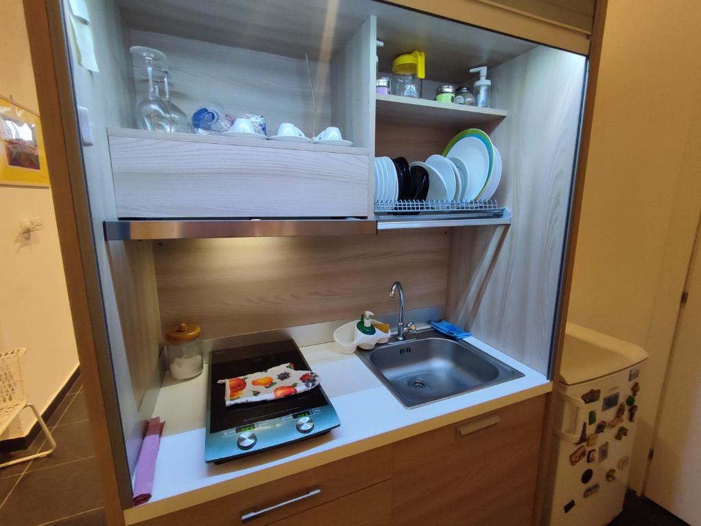 Kuchyň nebo kuchyňský kout v ubytování Yhomisus