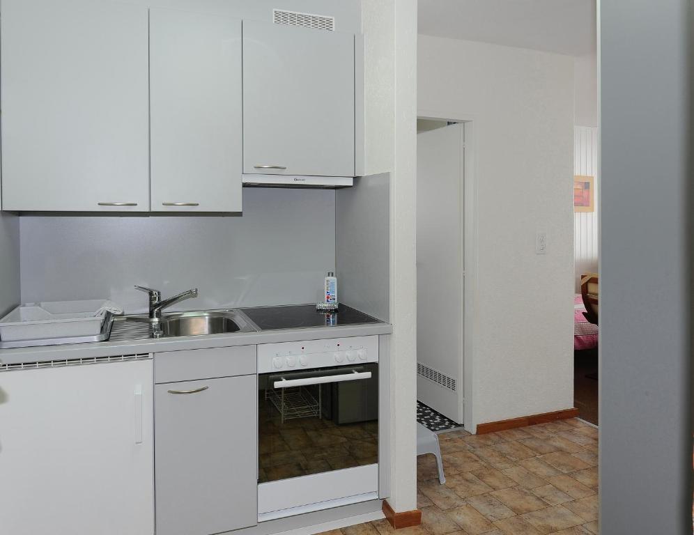 Kuchyň nebo kuchyňský kout v ubytování Matterhof