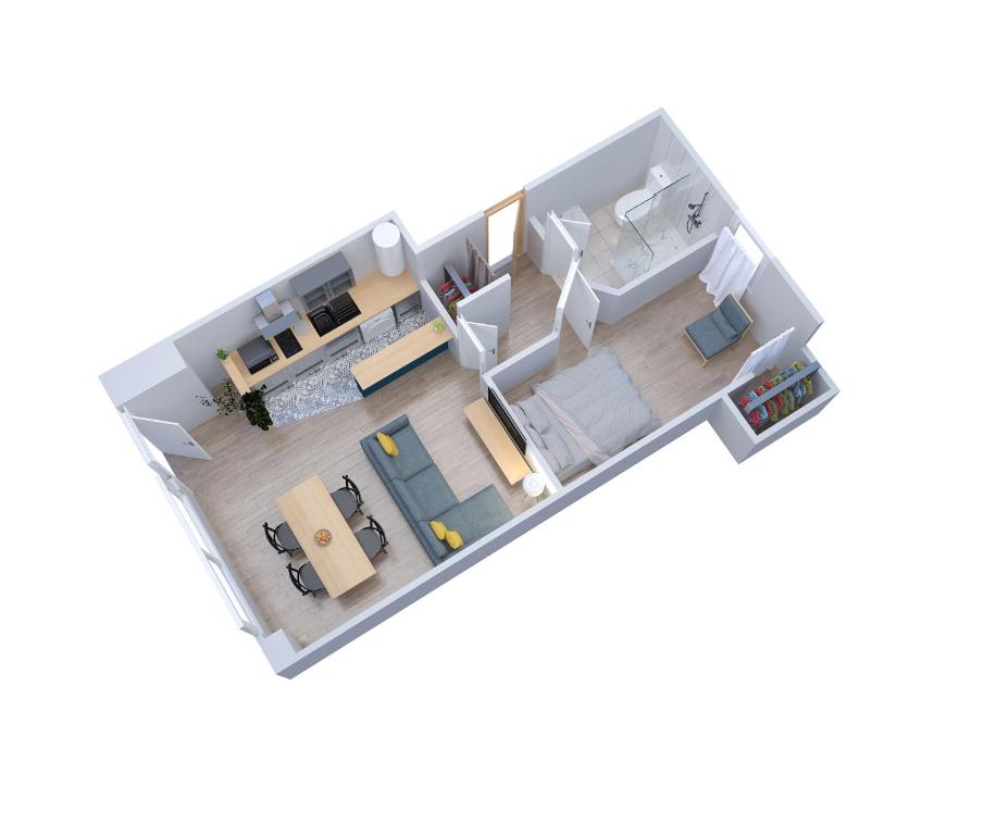a rendering of a floor plan at La Déferlante - hyper centre - parking privé - 300 m plage in Saint-Nazaire