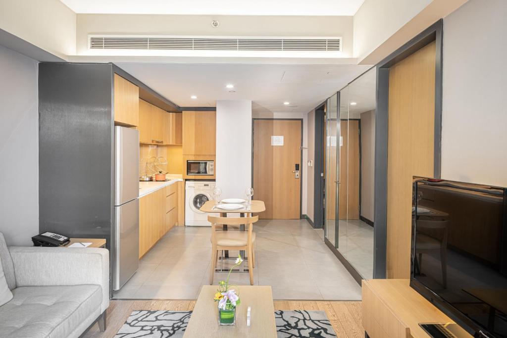 Kuchyň nebo kuchyňský kout v ubytování Riverdale Residence Xintiandi Shanghai