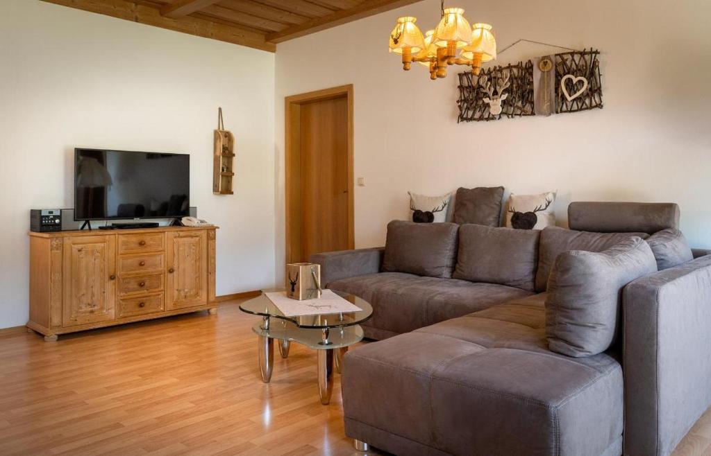 TV a/nebo společenská místnost v ubytování Landhaus Laih