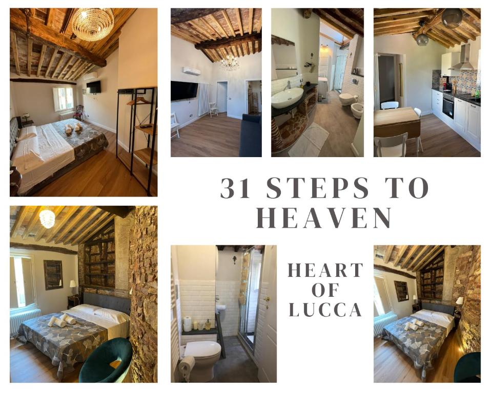 a collage of photos of a home with the words steps to heaven heart at 31 steps to Heaven - Heart of Lucca in Lucca