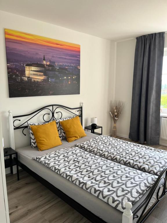 Postel nebo postele na pokoji v ubytování Apartmán u Vítka