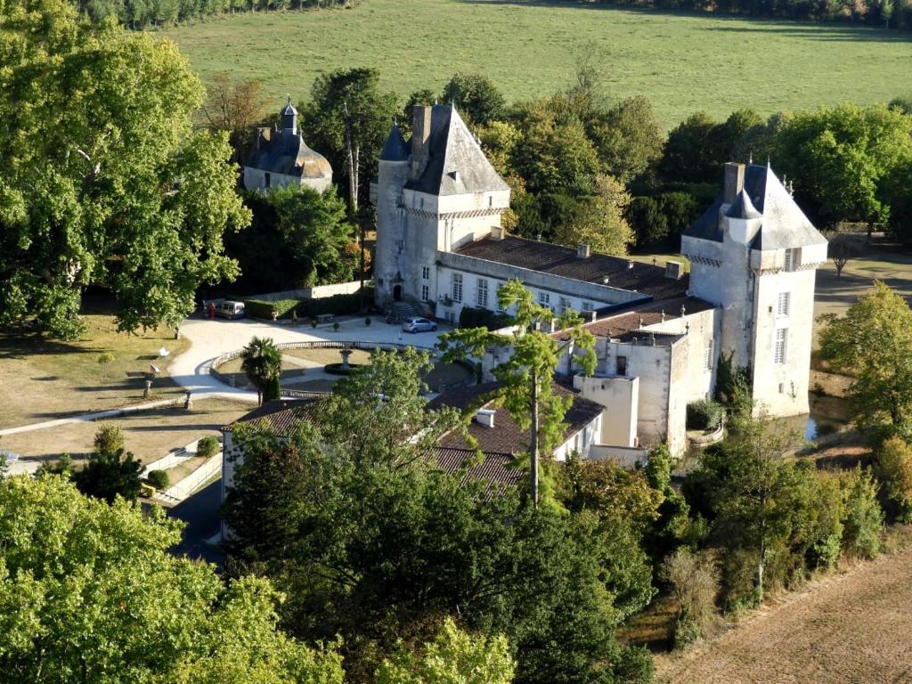 Chateau de Mornay tesisinin kuş bakışı görünümü