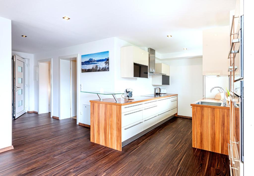 Kuchyň nebo kuchyňský kout v ubytování Traunstein Apartment Aleksandra