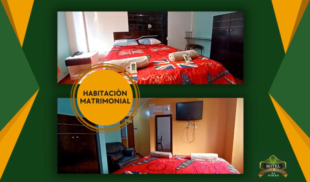 Postel nebo postele na pokoji v ubytování Hotel Villamar