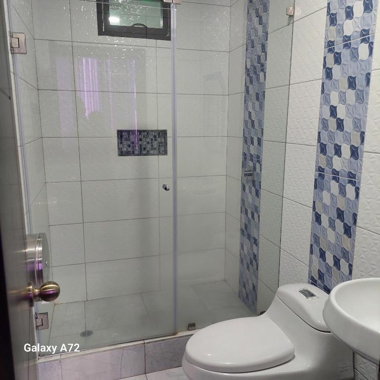 Koupelna v ubytování Hostal Kapital II