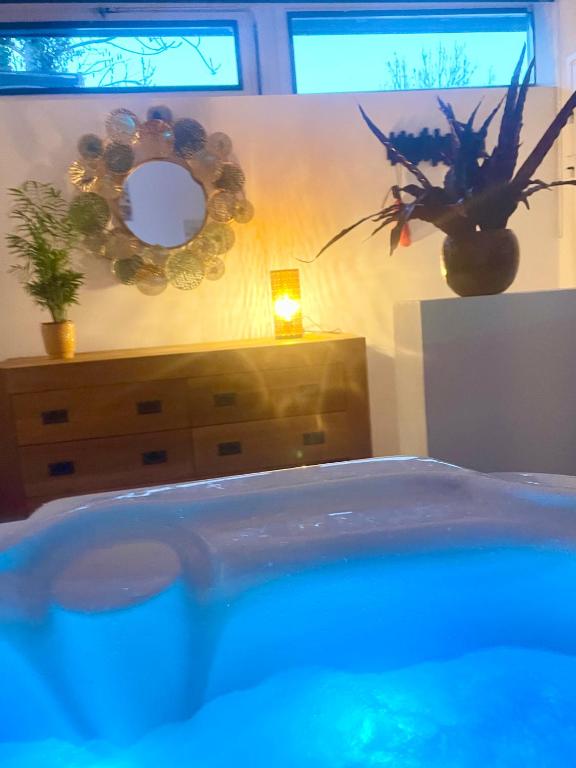 Bazén v ubytování Loft avec jacuzzi et terrasse privés nebo v jeho okolí