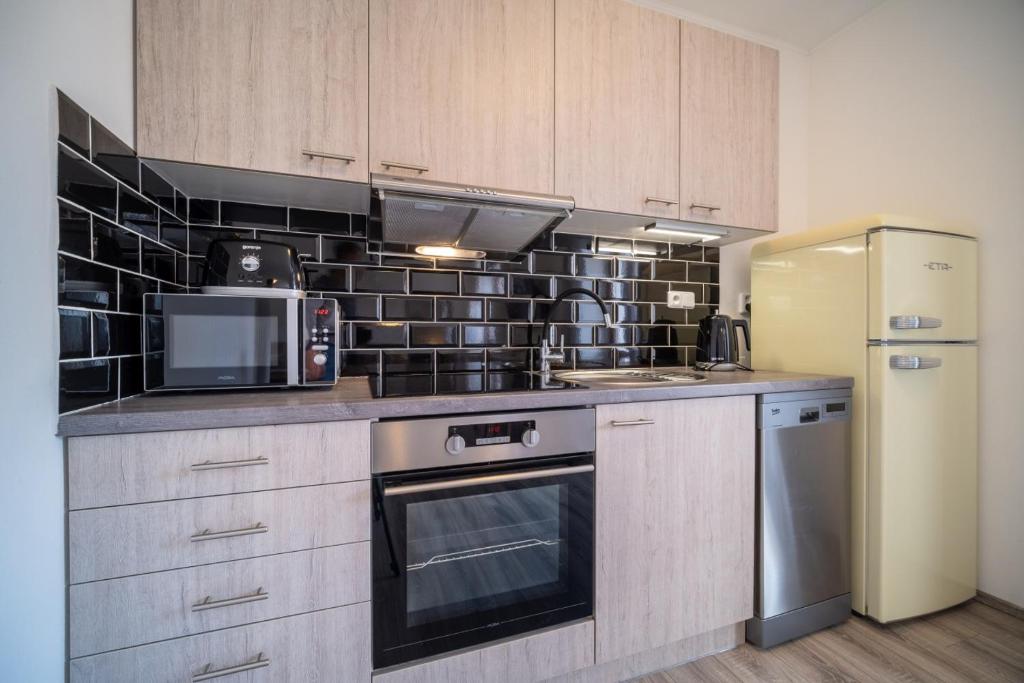 Kuchyň nebo kuchyňský kout v ubytování Promenada Lipno Apartment 123