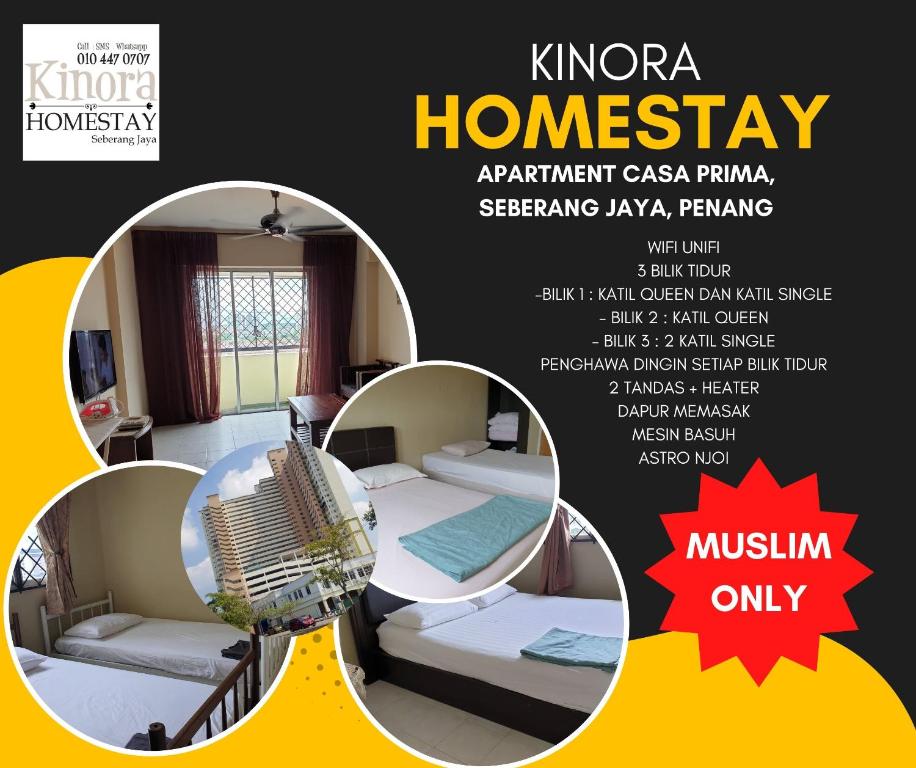 a flyer for a home stay in a room at Kinora Homestay in Perai