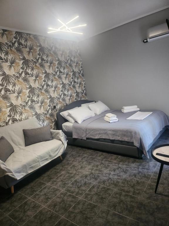 Katil atau katil-katil dalam bilik di Small luxury apartment
