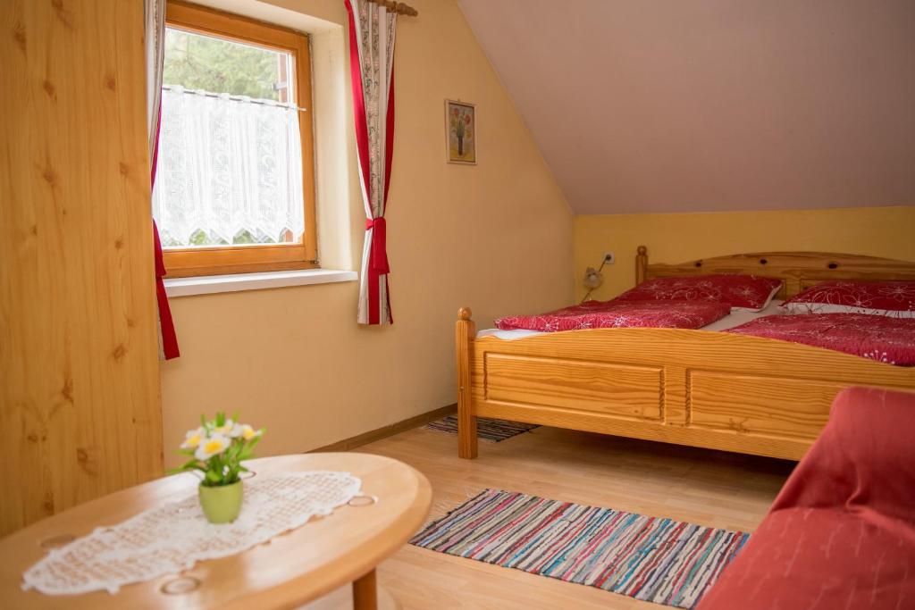Postel nebo postele na pokoji v ubytování Katschwaldhütte