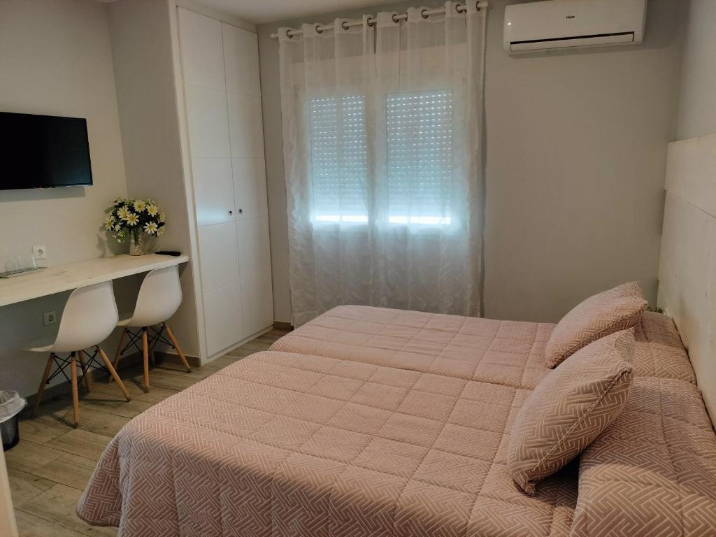 Cama o camas de una habitación en Posada de la plata
