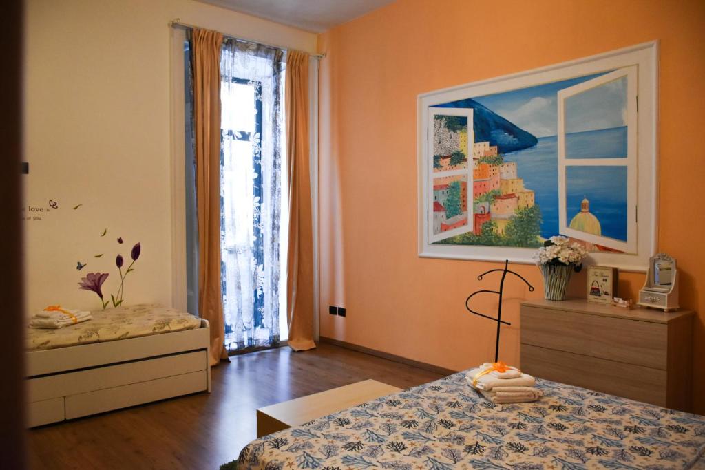 Ένα ή περισσότερα κρεβάτια σε δωμάτιο στο Bed And Salerno - Largo Campo - Appartamento