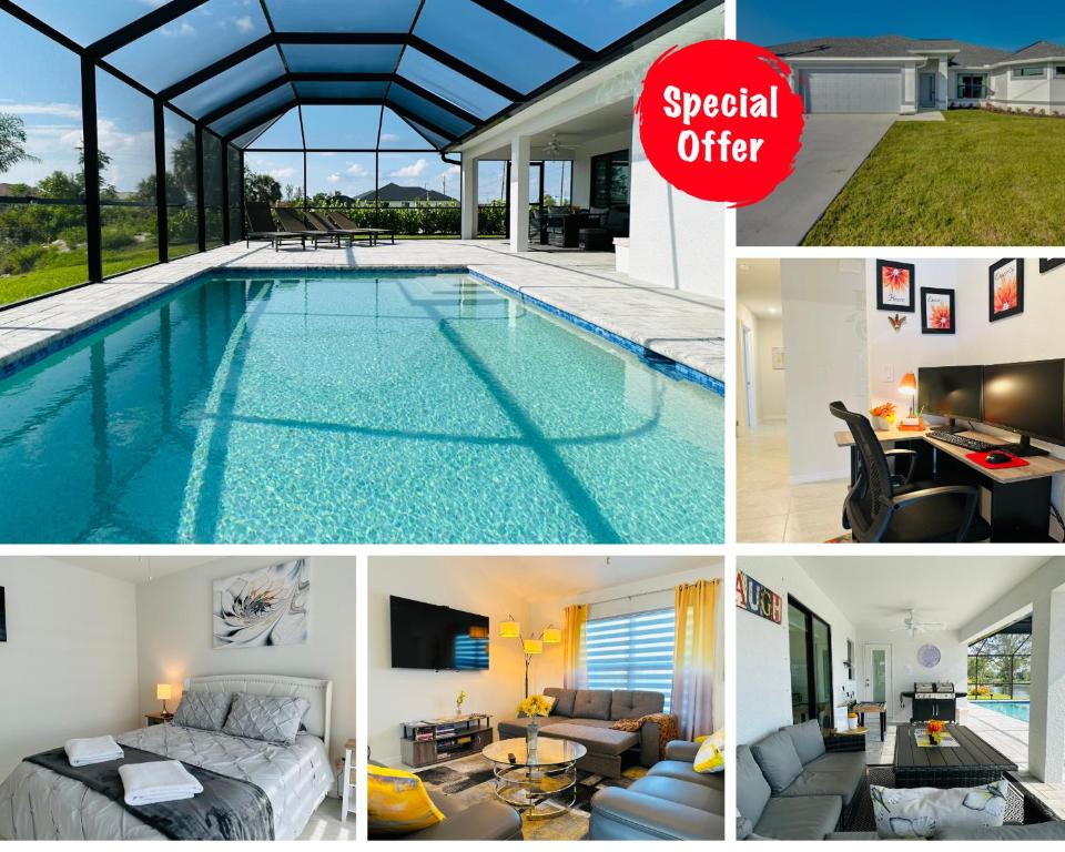 The Salt Life Get Away - Cape Coral, Florida في كيب كورال: ملصق لصور مسبح