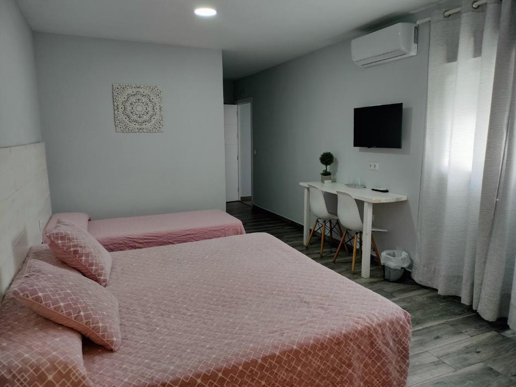 Cama o camas de una habitación en Posada de la plata