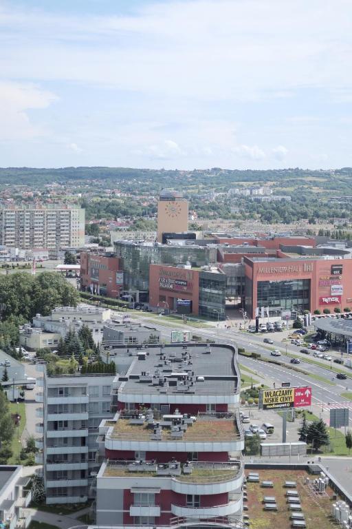 Nespecifikovaný výhled na destinaci Řešov nebo výhled na město při pohledu z apartmánu