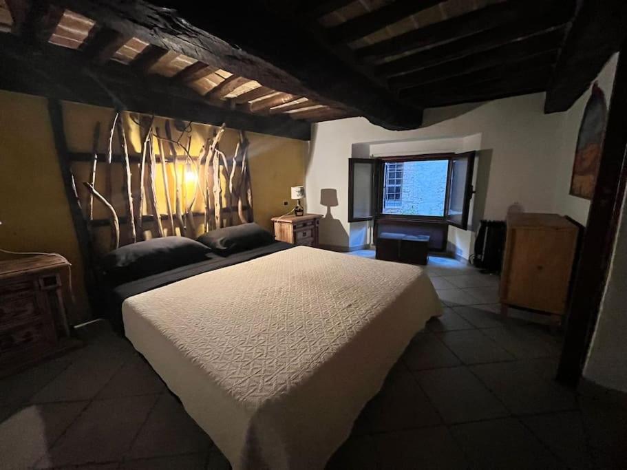 a bedroom with a large bed in a room at La Casina - Borgo di Bibbona in Bibbona