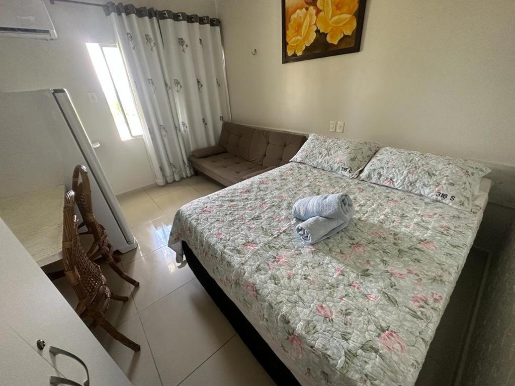 Katil atau katil-katil dalam bilik di Carneiros Tamandare Apart Hotel Marinas