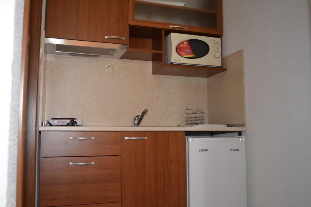 Kuchyň nebo kuchyňský kout v ubytování Hotel Genada
