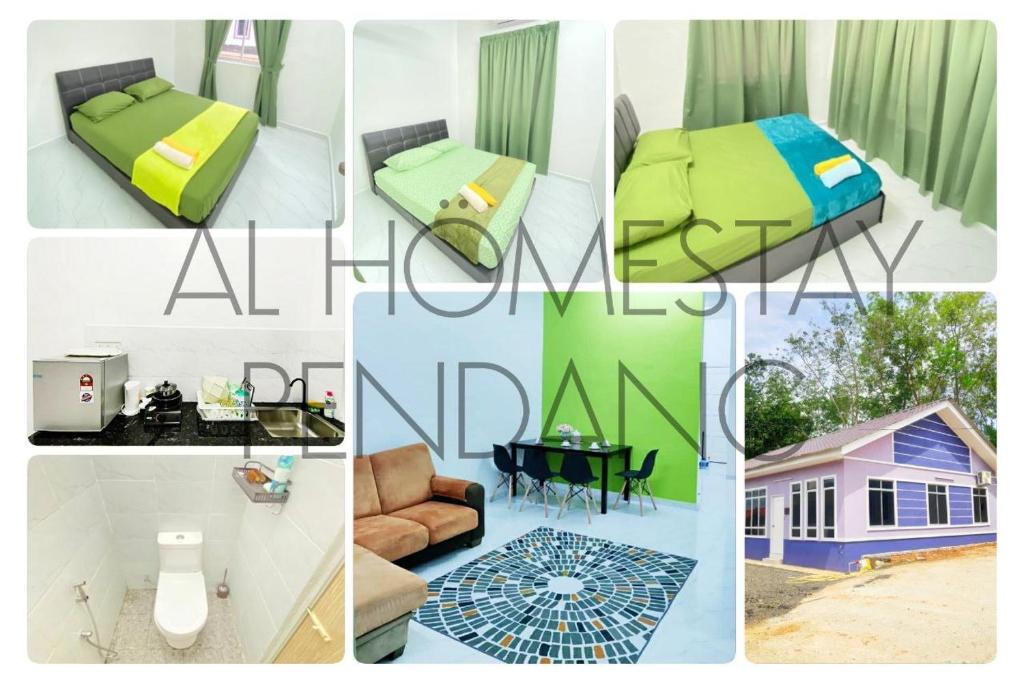 a collage of pictures of different types of furniture at AL Homestay Pendang in Pendang