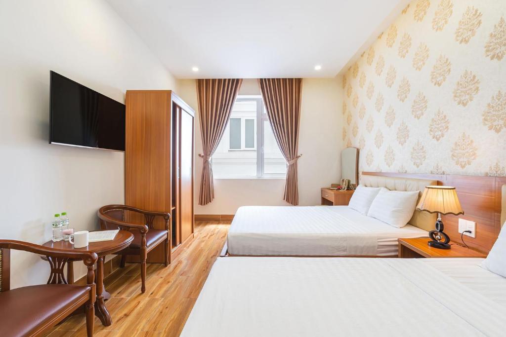 Villa Hoa Ly Đà Lạtにあるベッド