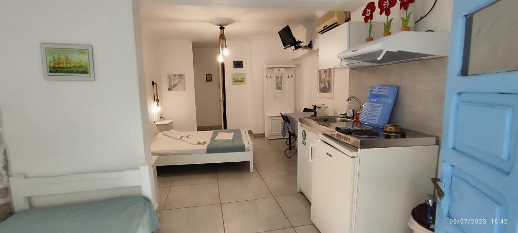 Kuchyň nebo kuchyňský kout v ubytování Apanemia Rooms