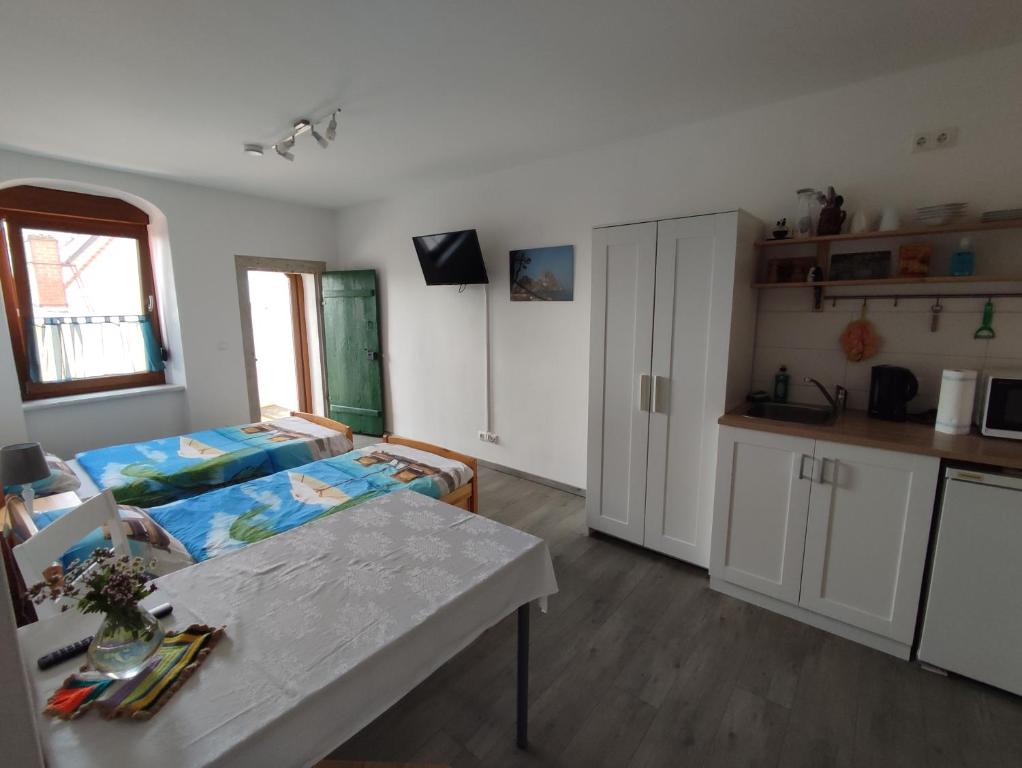Kuchyň nebo kuchyňský kout v ubytování Gästewohnung Fischer