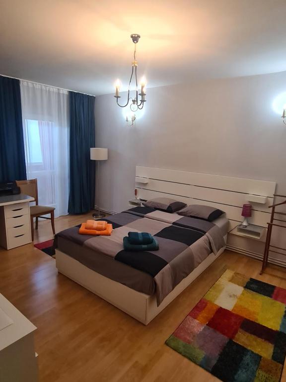 Postel nebo postele na pokoji v ubytování Apartament David Deva - 2 dormitoare & 1 living