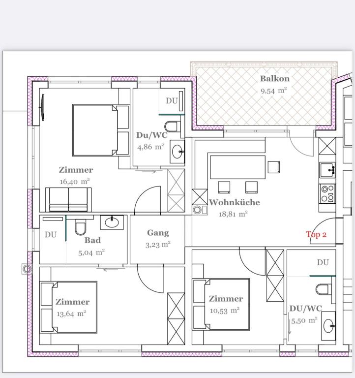 Půdorys ubytování Haus Heimat - Alpenrose
