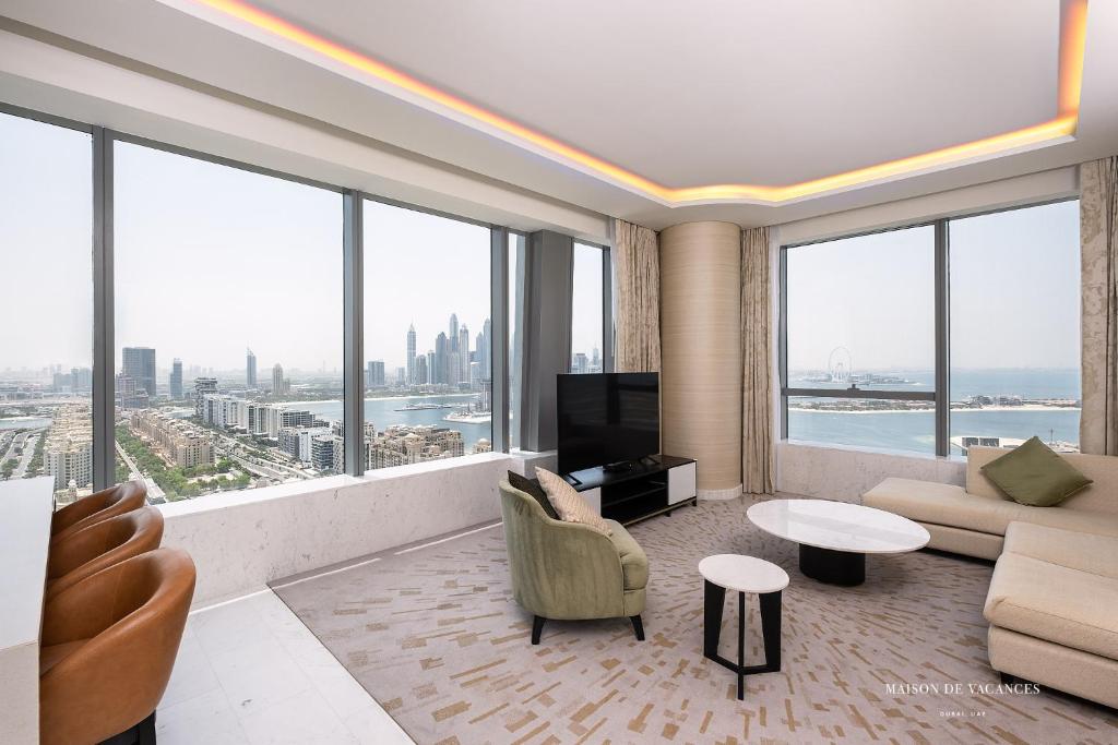 Posezení v ubytování The Palm Tower I 1-Corner Bedroom Dubai