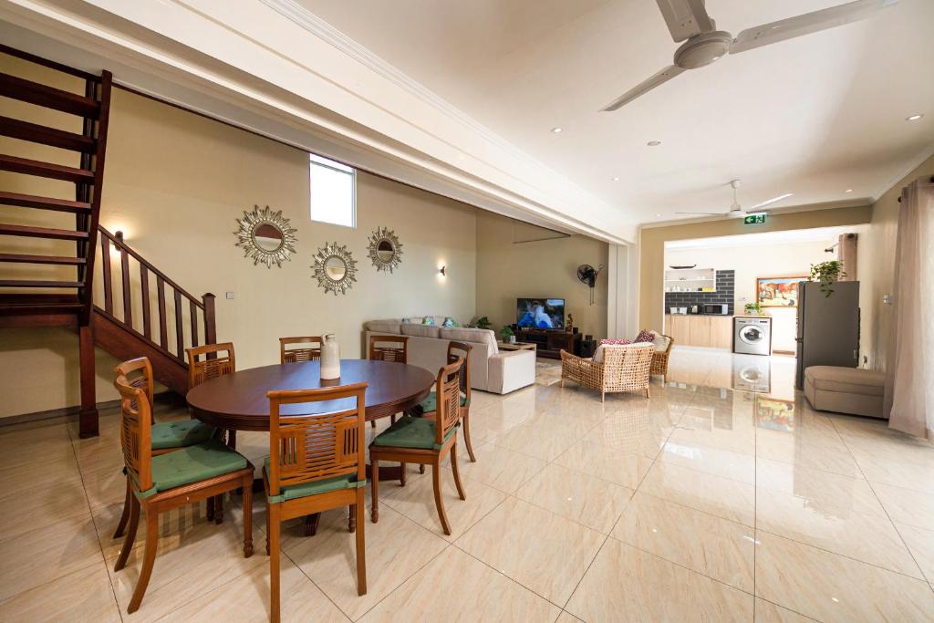 Kuchyň nebo kuchyňský kout v ubytování Anse Boudin Chalets & Villa