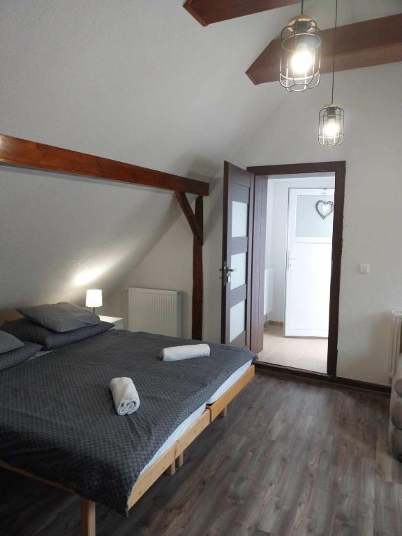 Postel nebo postele na pokoji v ubytování U Martuly
