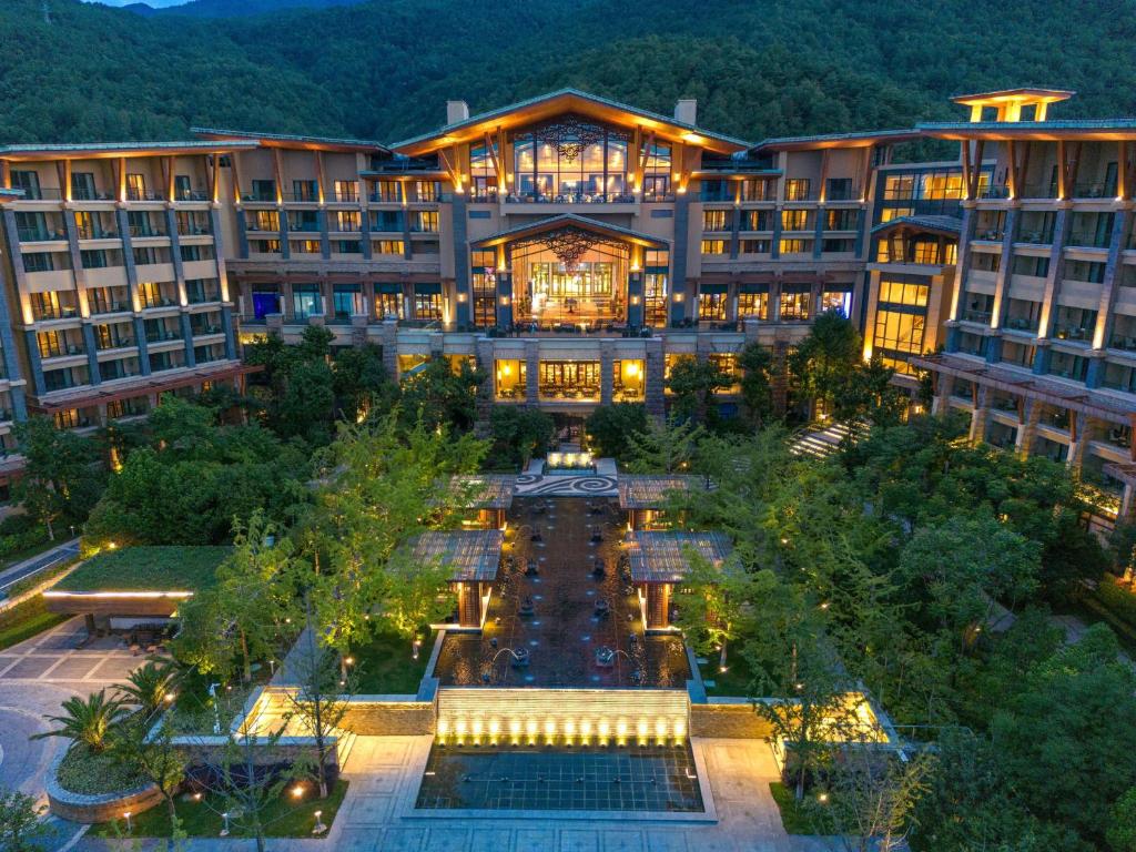 an aerial view of a hotel with a courtyard at Hilton Dali Resort & Spa in Dali