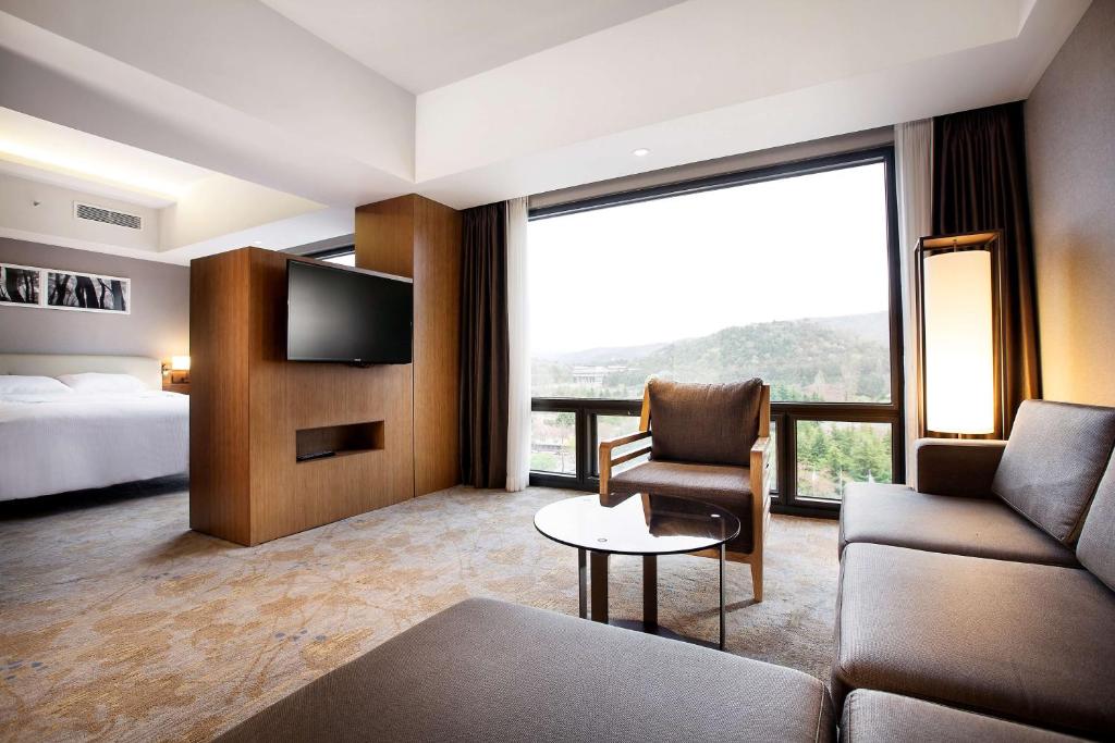 TV a/nebo společenská místnost v ubytování Hilton Gyeongju