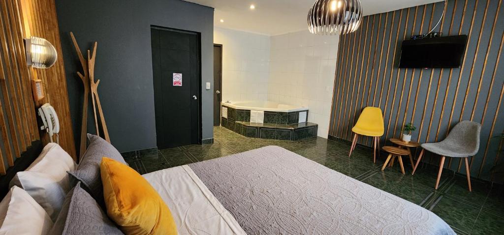 TV a/nebo společenská místnost v ubytování Hotel Voila la Moneda