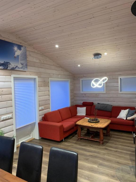 Posezení v ubytování Fjelltun Lodge