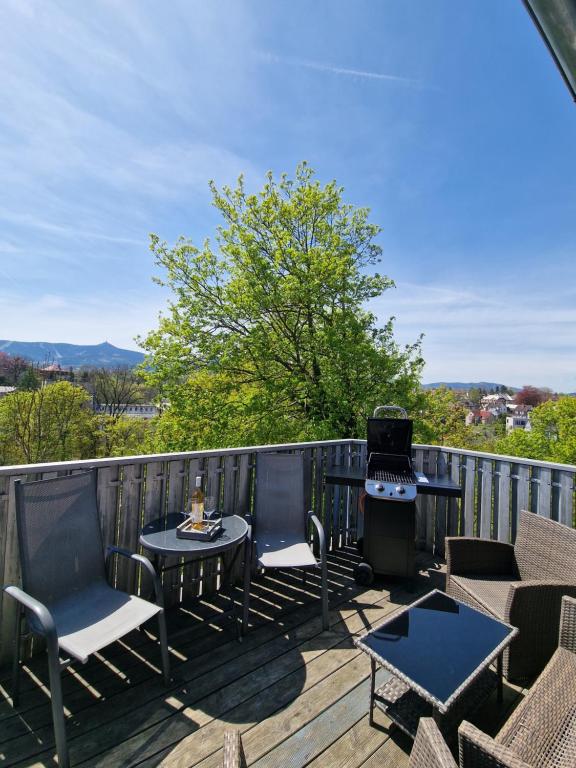 Balkón nebo terasa v ubytování Apartmá SunGarden Liberec