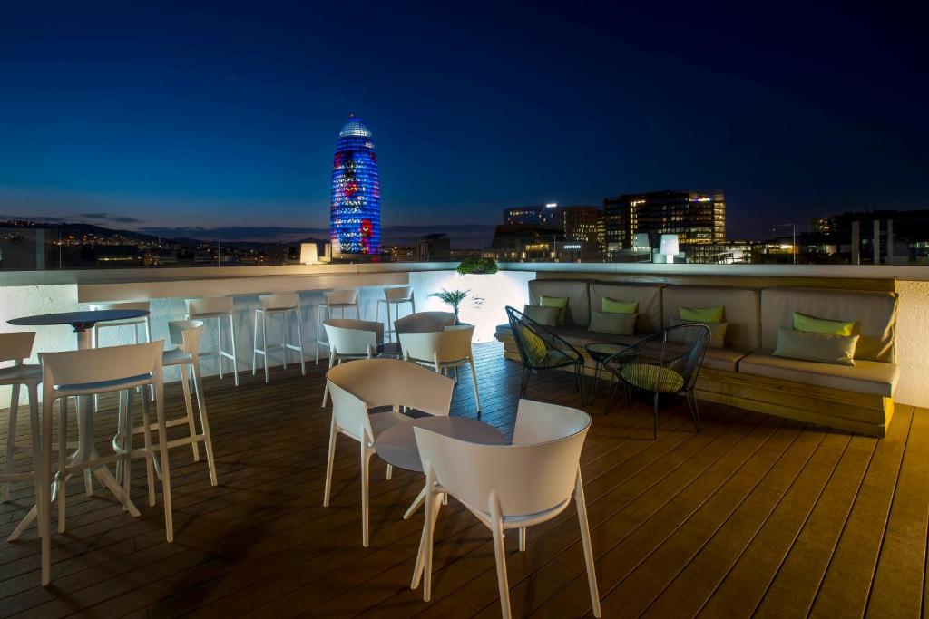 Balkón nebo terasa v ubytování Golden Hotel Barcelona