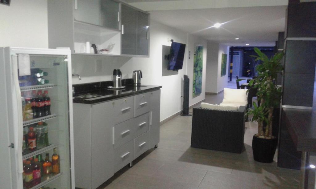 Kuchyň nebo kuchyňský kout v ubytování Hotel Onix T