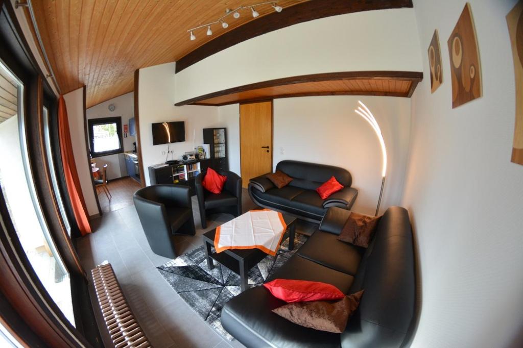 Ruang duduk di Ferienhaus Meiß